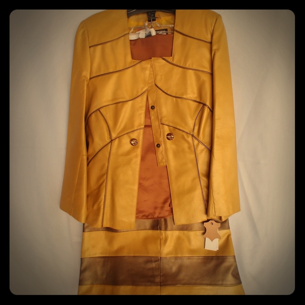 Lily & Taylor New York Paris- Leather Suit